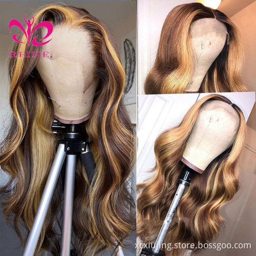 P4/30 Body Wave Highlight Colored HD Lace Part Human Hair Wigs Piano 13*4 Lace Frontal  Wig Brazilian Remy Wigs For Women